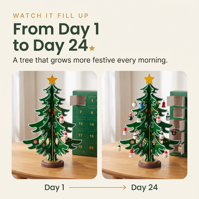 The Adventree™ Wooden Advent Tree (24 Ornaments)