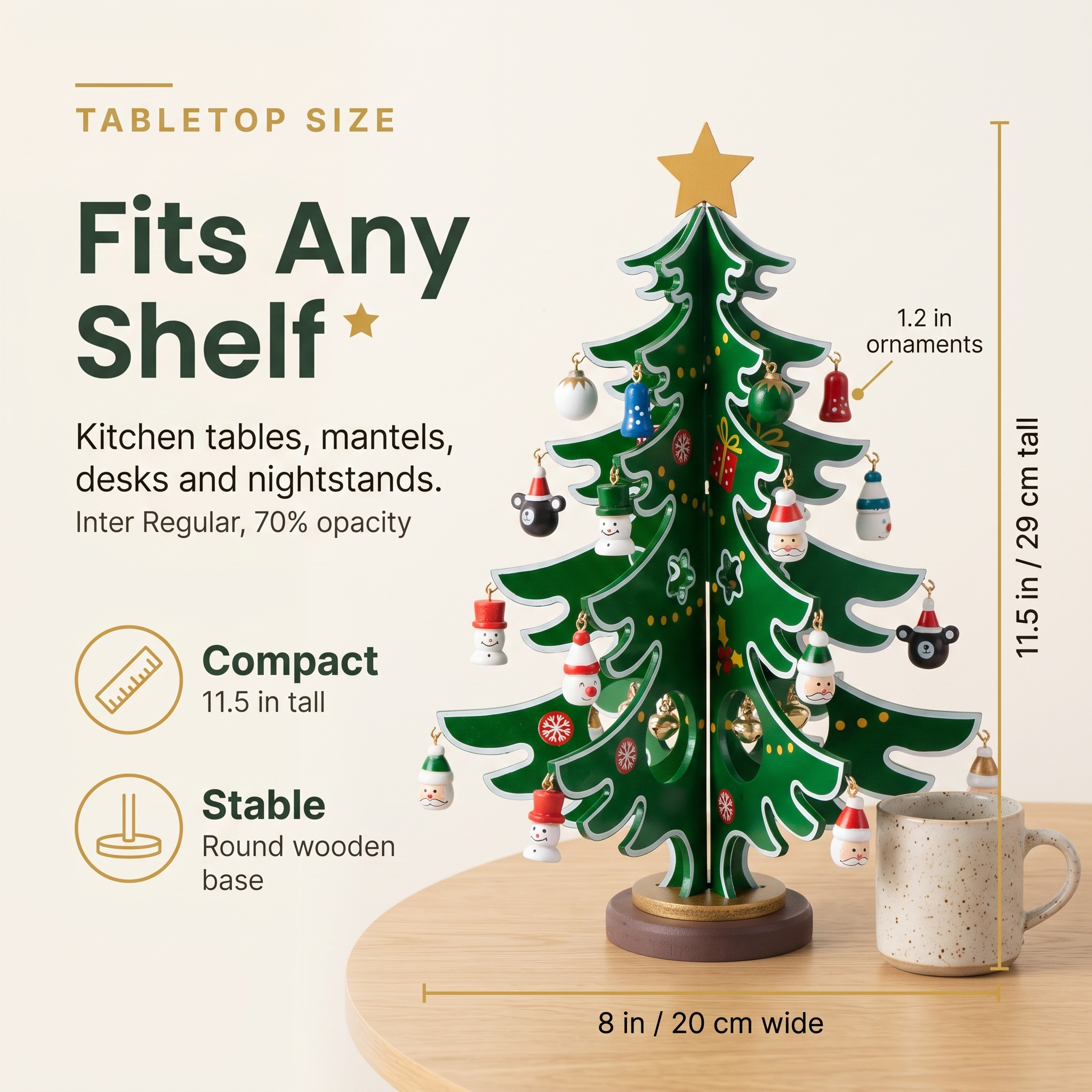 The Adventree™ Wooden Advent Tree (24 Ornaments)